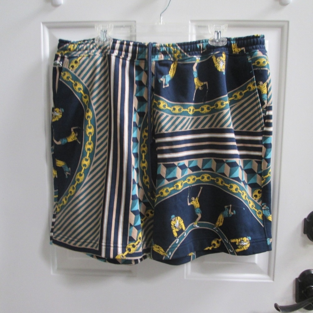 new LACOSTE LIVE multi color mens shorts Sz XL